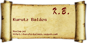 Kurutz Balázs névjegykártya