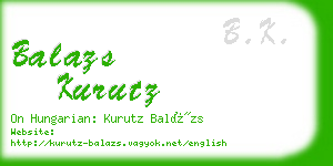 balazs kurutz business card